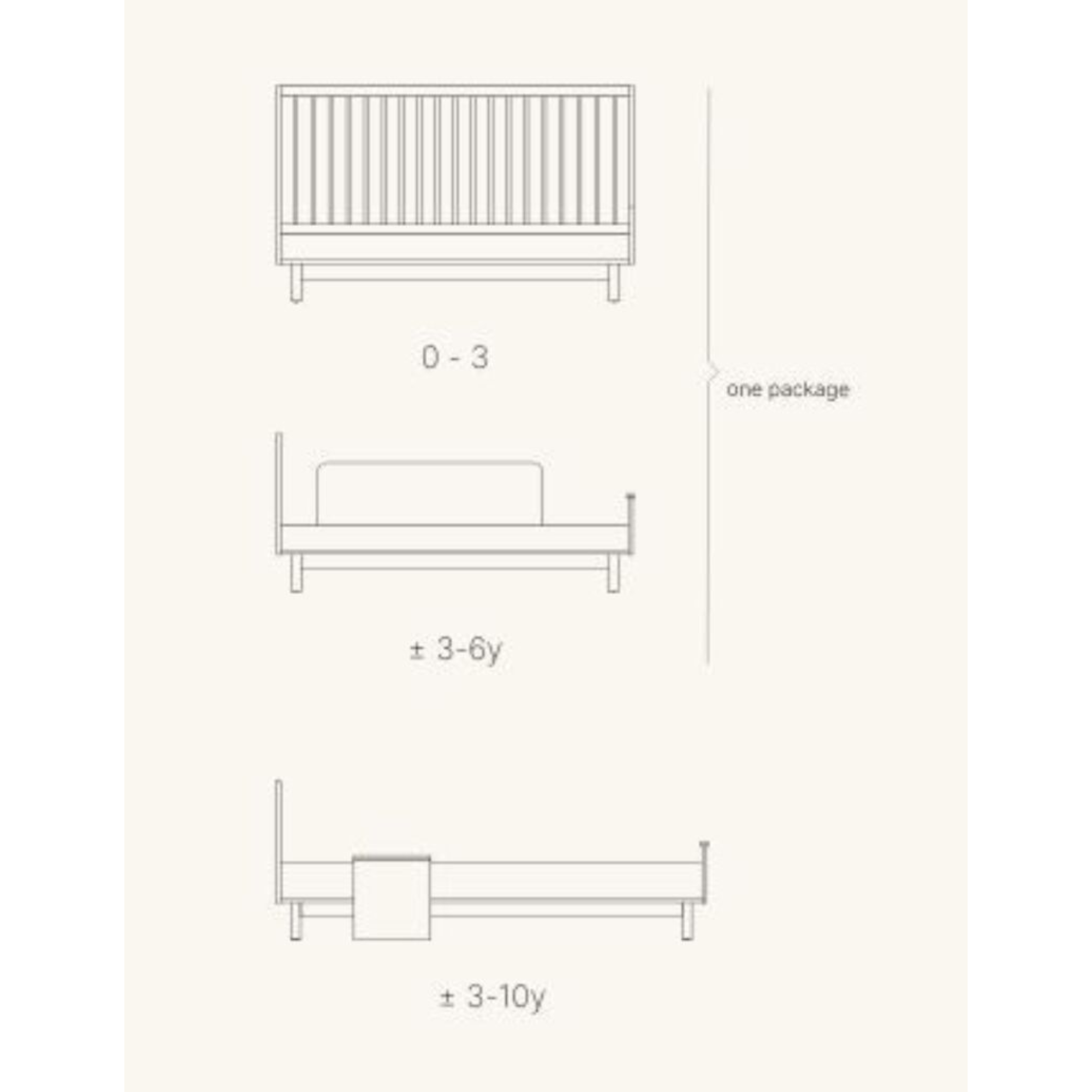 Kūdikio lovytė Kyo - 140 x 70 cm