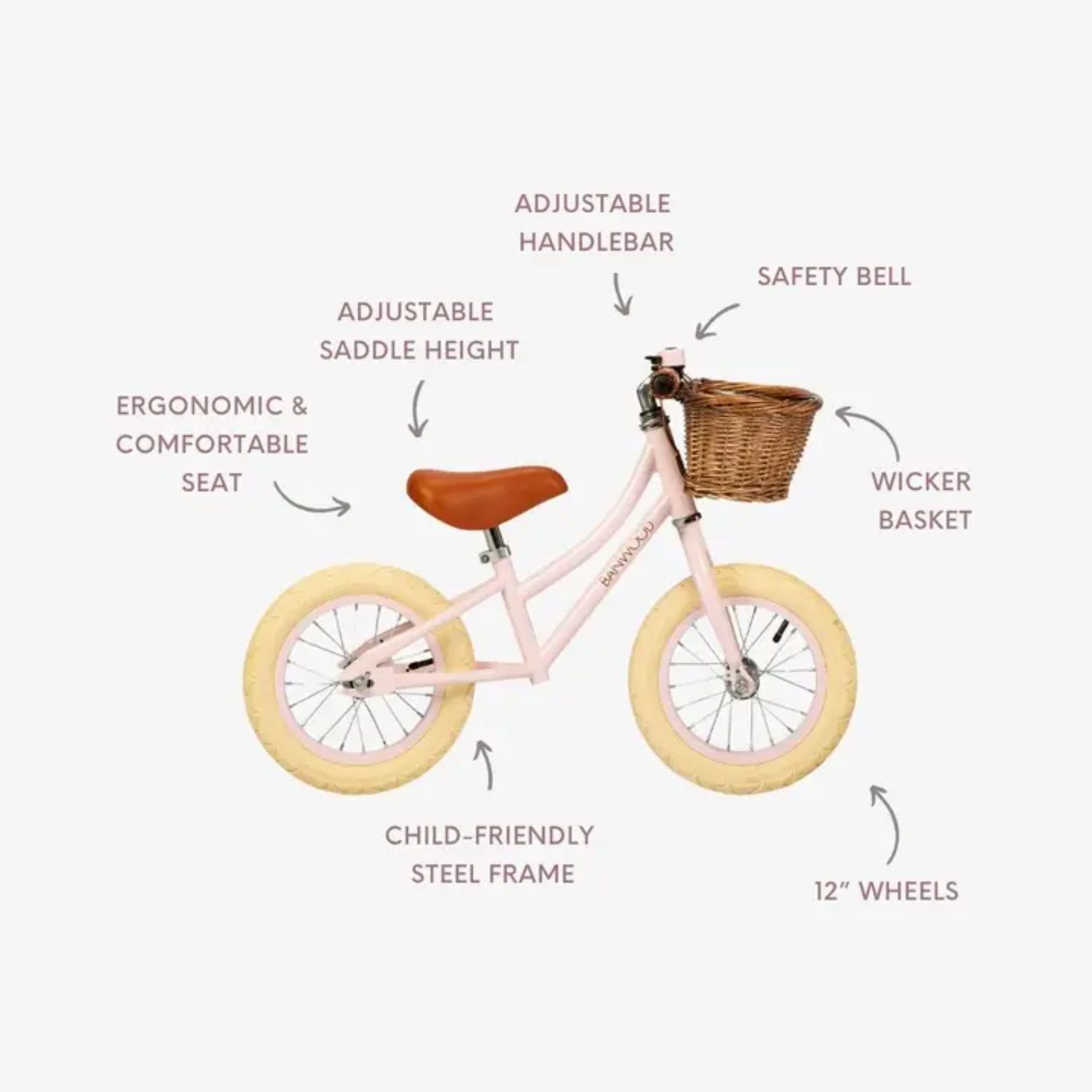 Pink balansinis dviratis