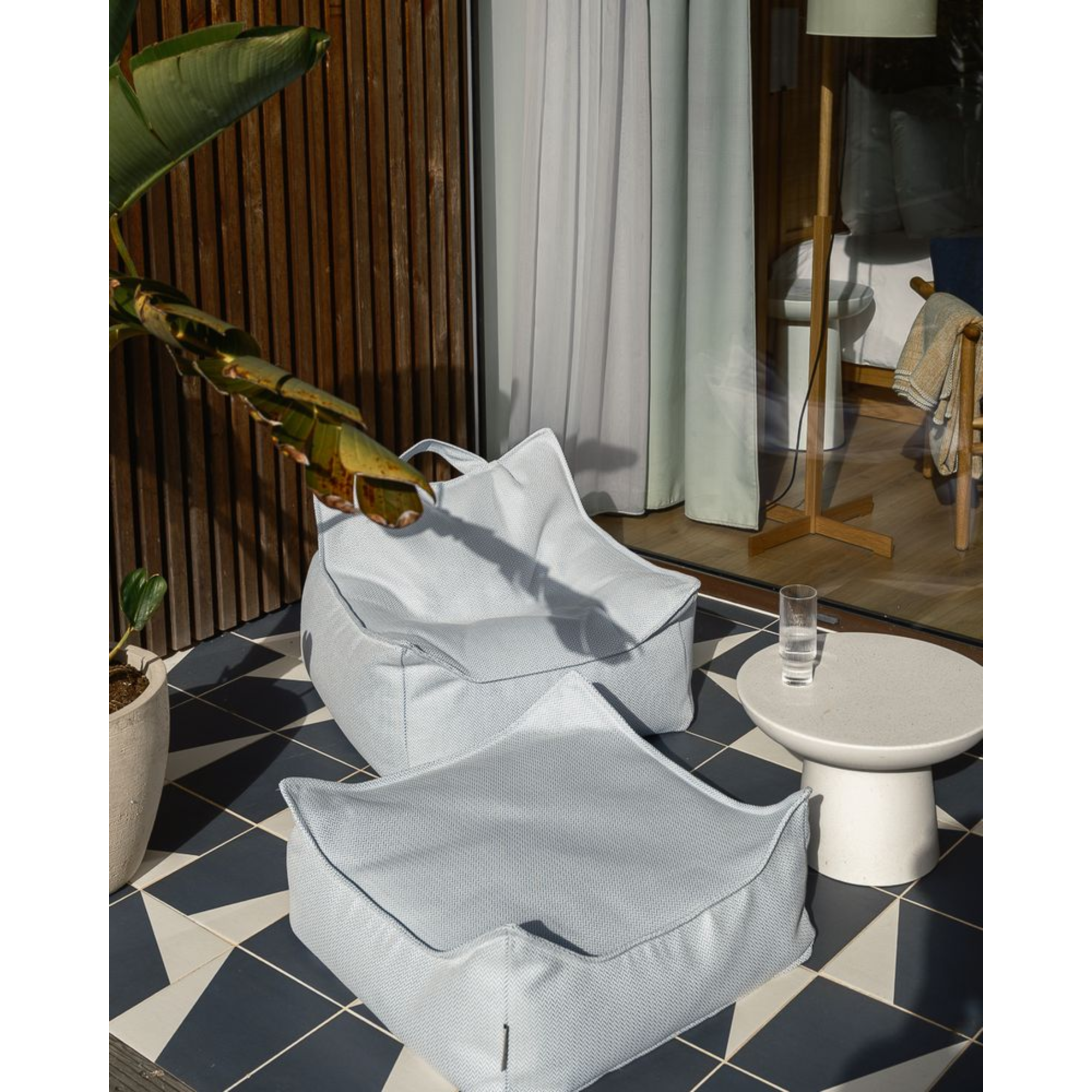 Lauko sėdmaišio ir pufo rinkinys - Azure