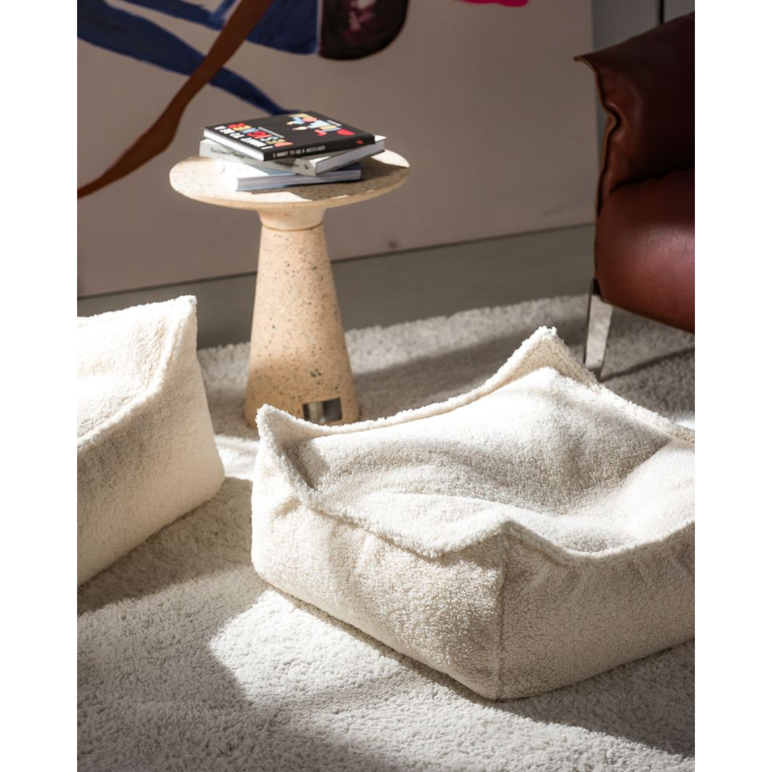 Sėdmaišio pufas - Cream White