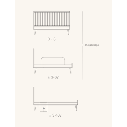 Quax baby cot Loft Anthracite - 140 * 70 cm