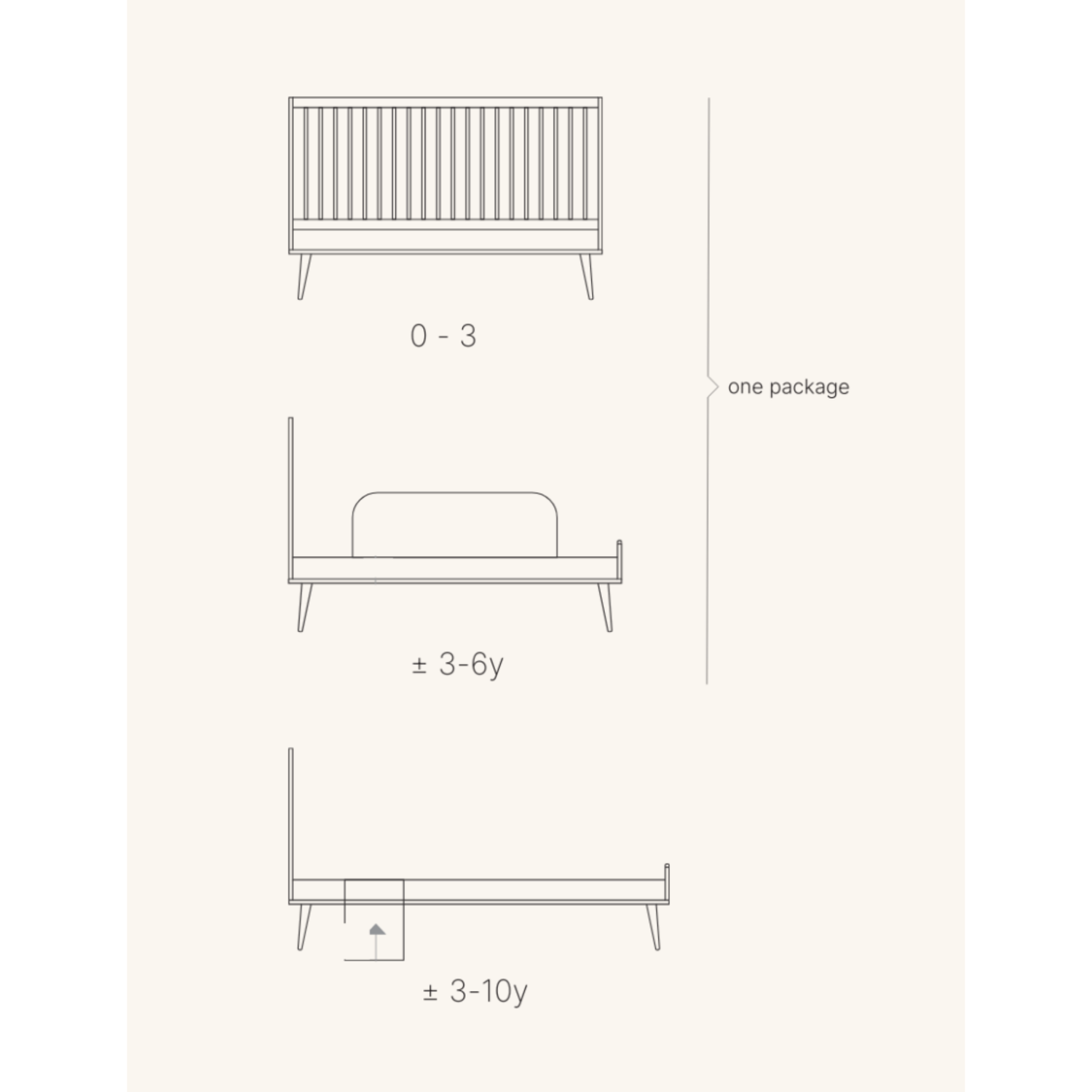 Quax baby cot Cocoon Latte - 140 * 70 cm
