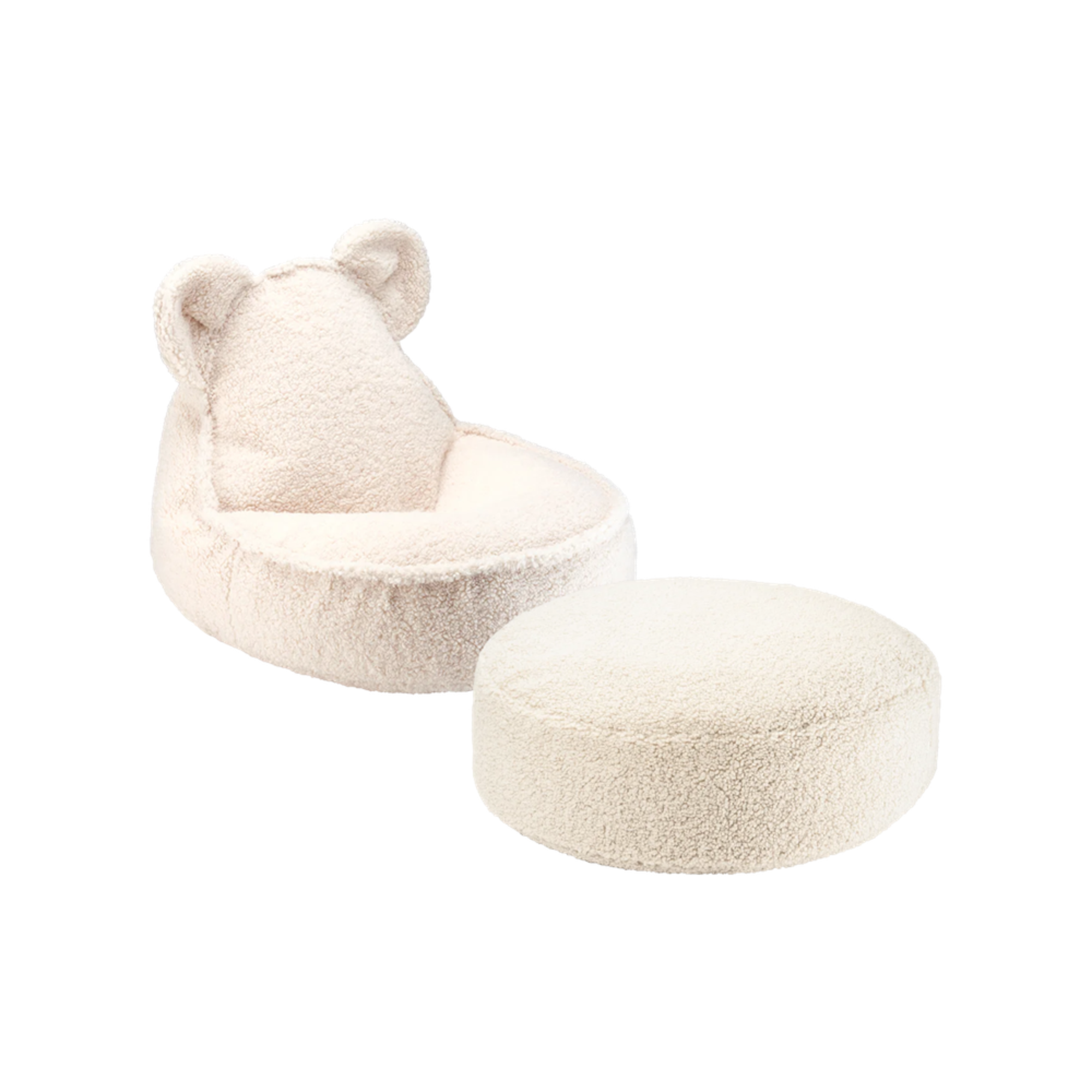 Bear sėdmaišio ir pufo rinkinys - Cream White