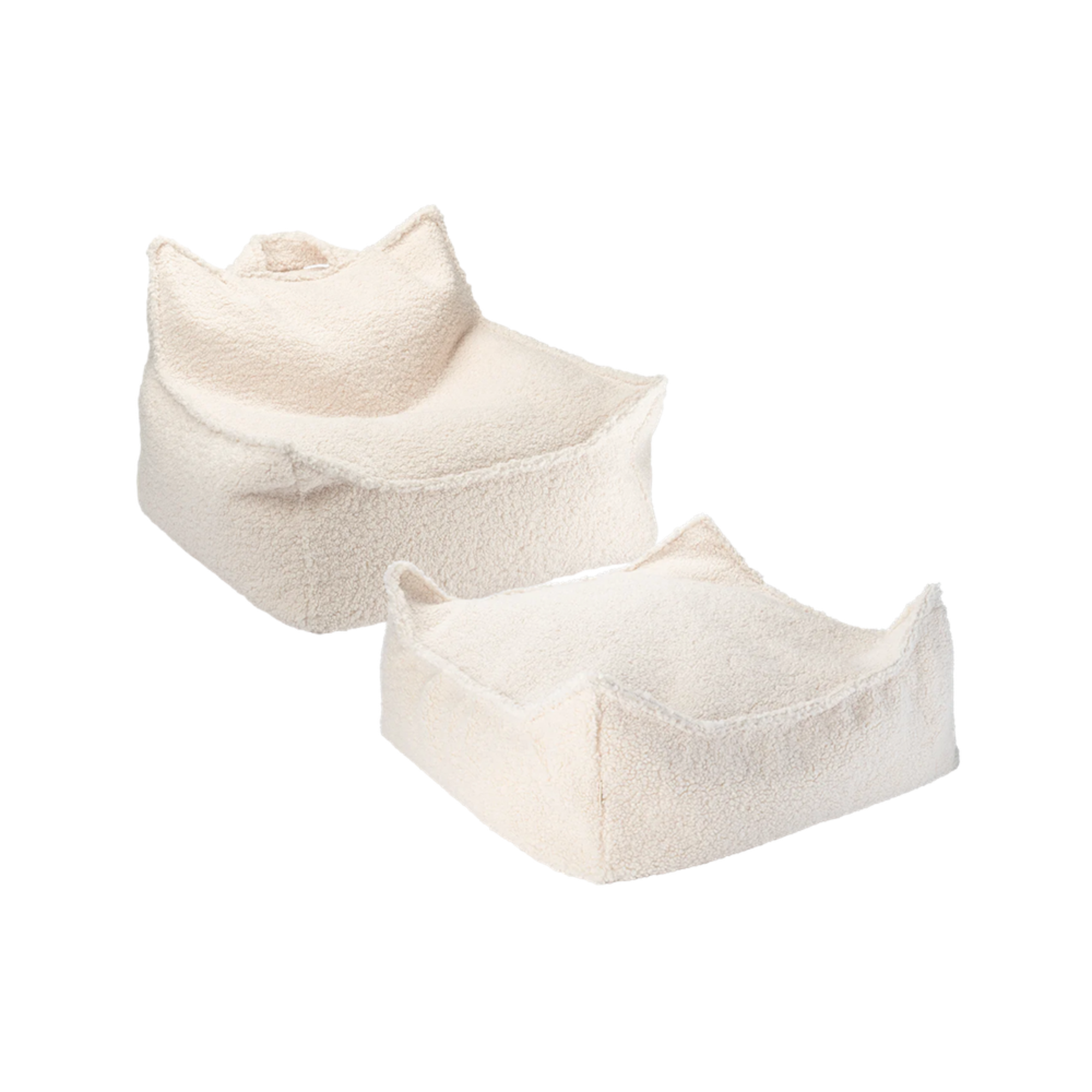 Sėdmaišio ir pufo rinkinys - Cream White