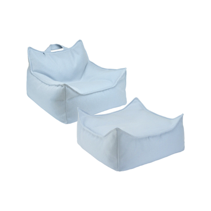 Lauko sėdmaišio ir pufo rinkinys - Azure