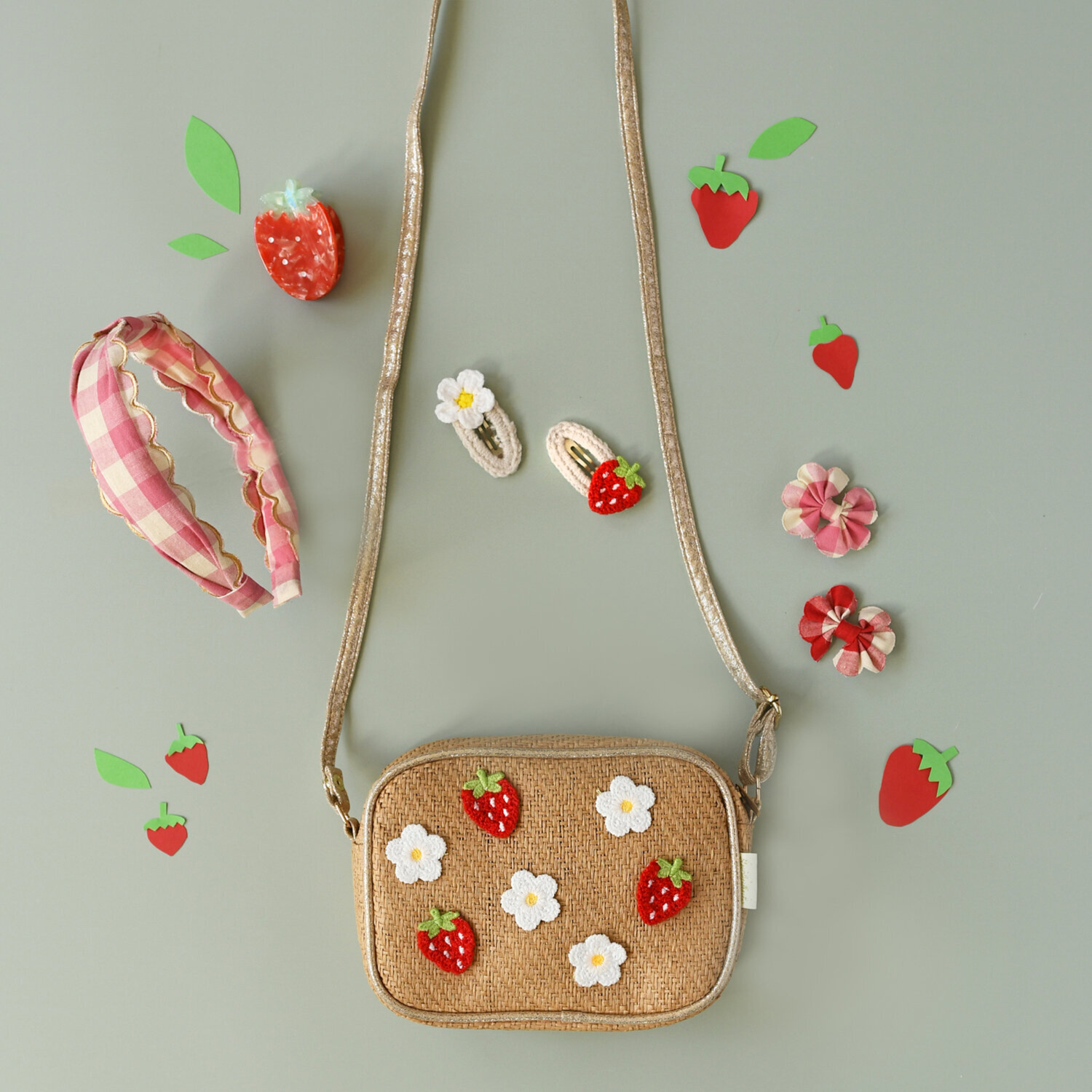 Plaukų segtukai - Daisy and Strawberry