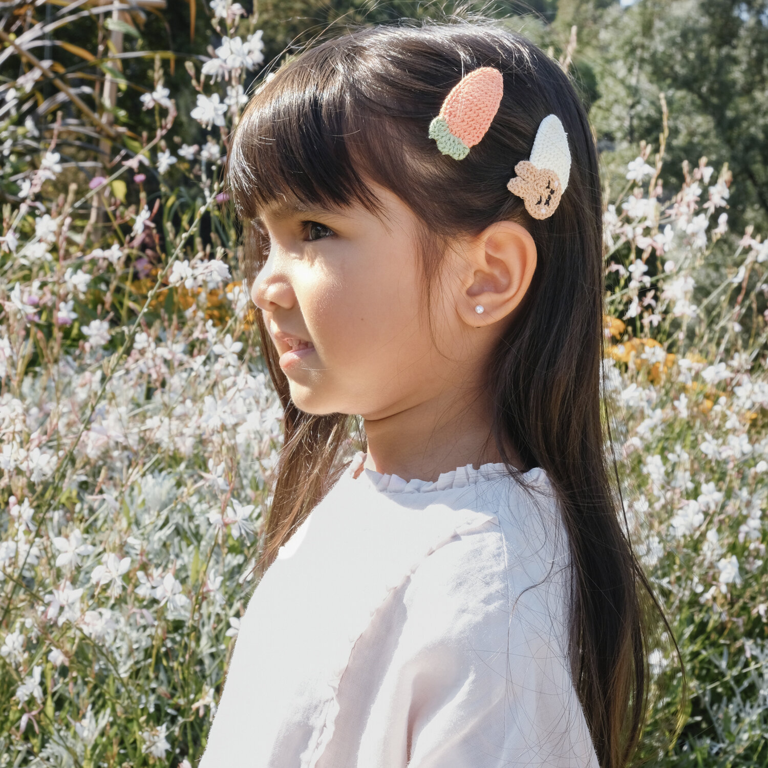 Plaukų segtukai - Crochet Bunny