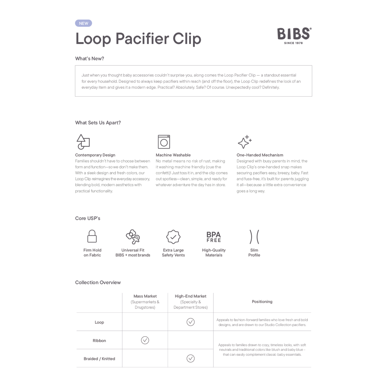 Čiulptuko laikiklis LOOP - Dusty Blue