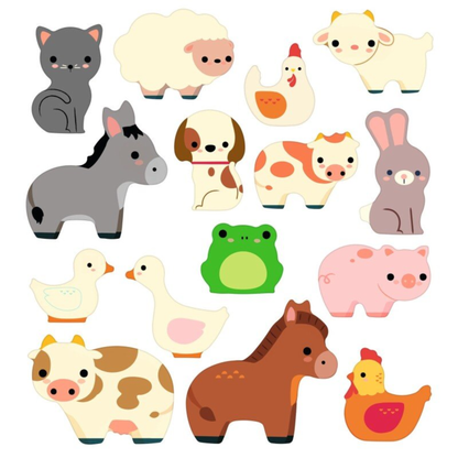 Daugkartiniai lipdukai - Farm Animals