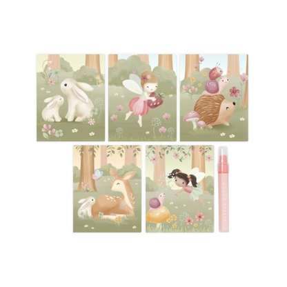 Vandeniu spalvinama knygutė - Rosa &amp; Fairy Garden