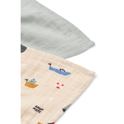 Lewis 2 muslino merliukai - Sailing / Dove blue mix