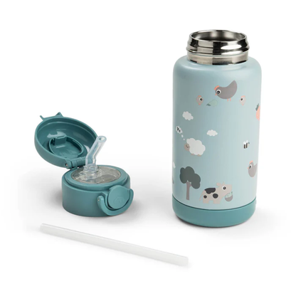 Termosinė gertuvė su šiaudeliu - Tiny farm Blue