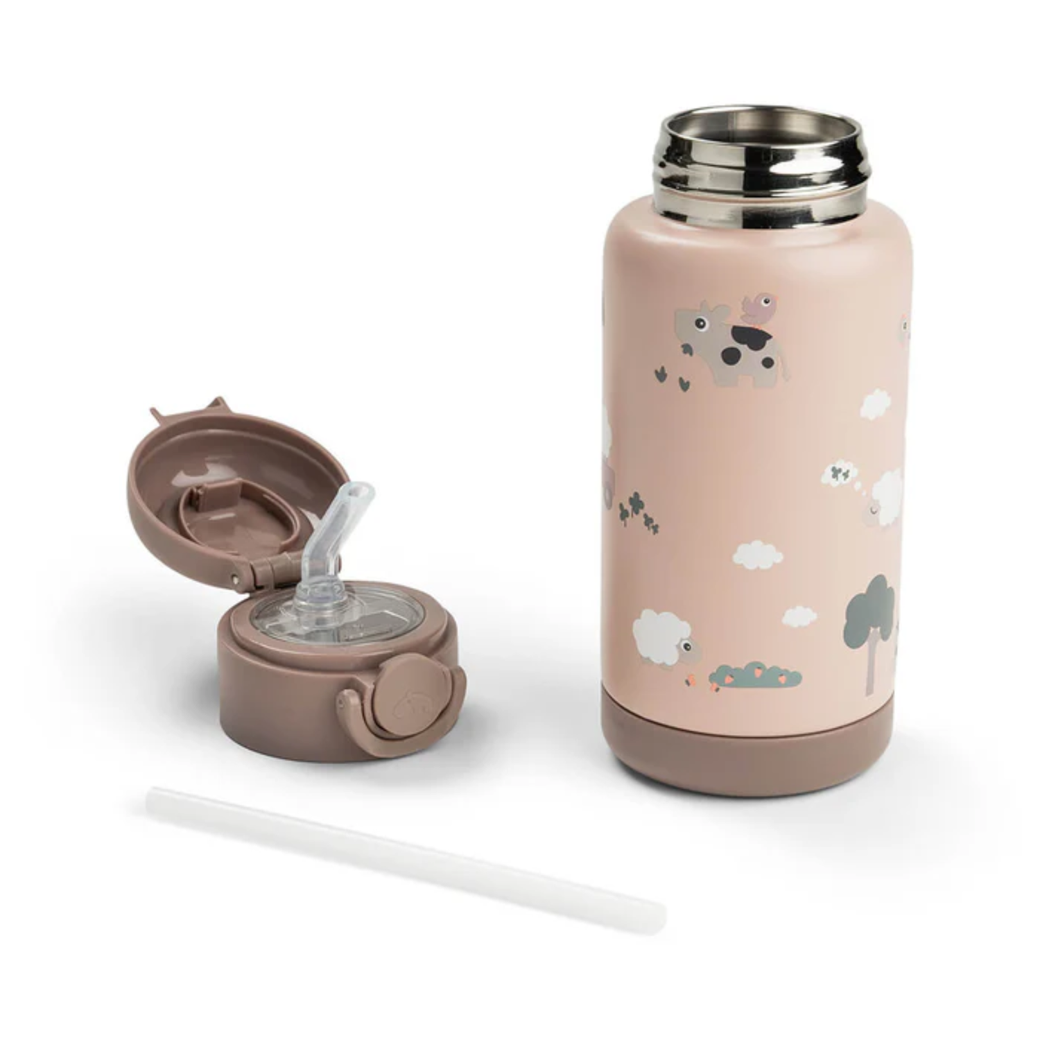 Termosinė gertuvė su šiaudeliu - Tiny farm Powder