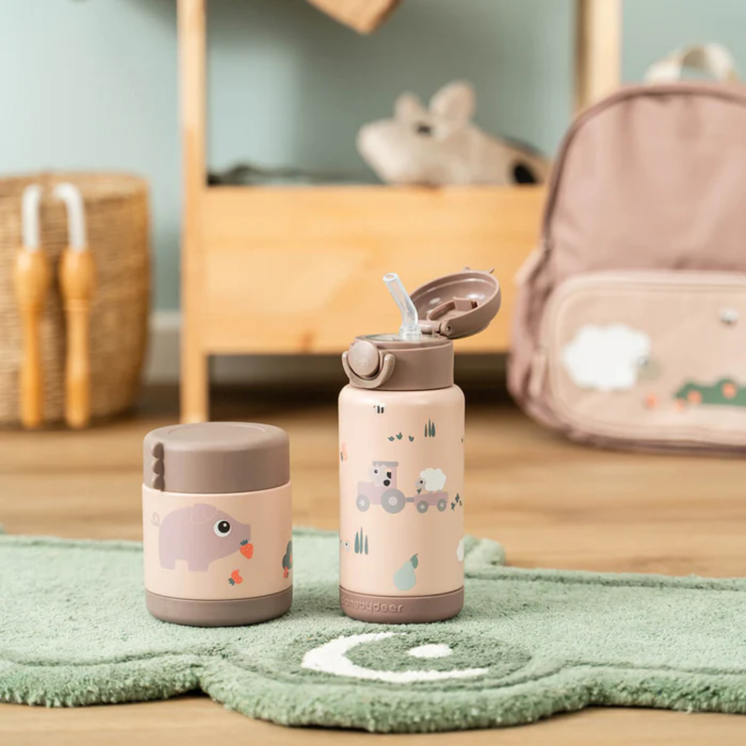 Termosinė gertuvė su šiaudeliu - Tiny farm Powder