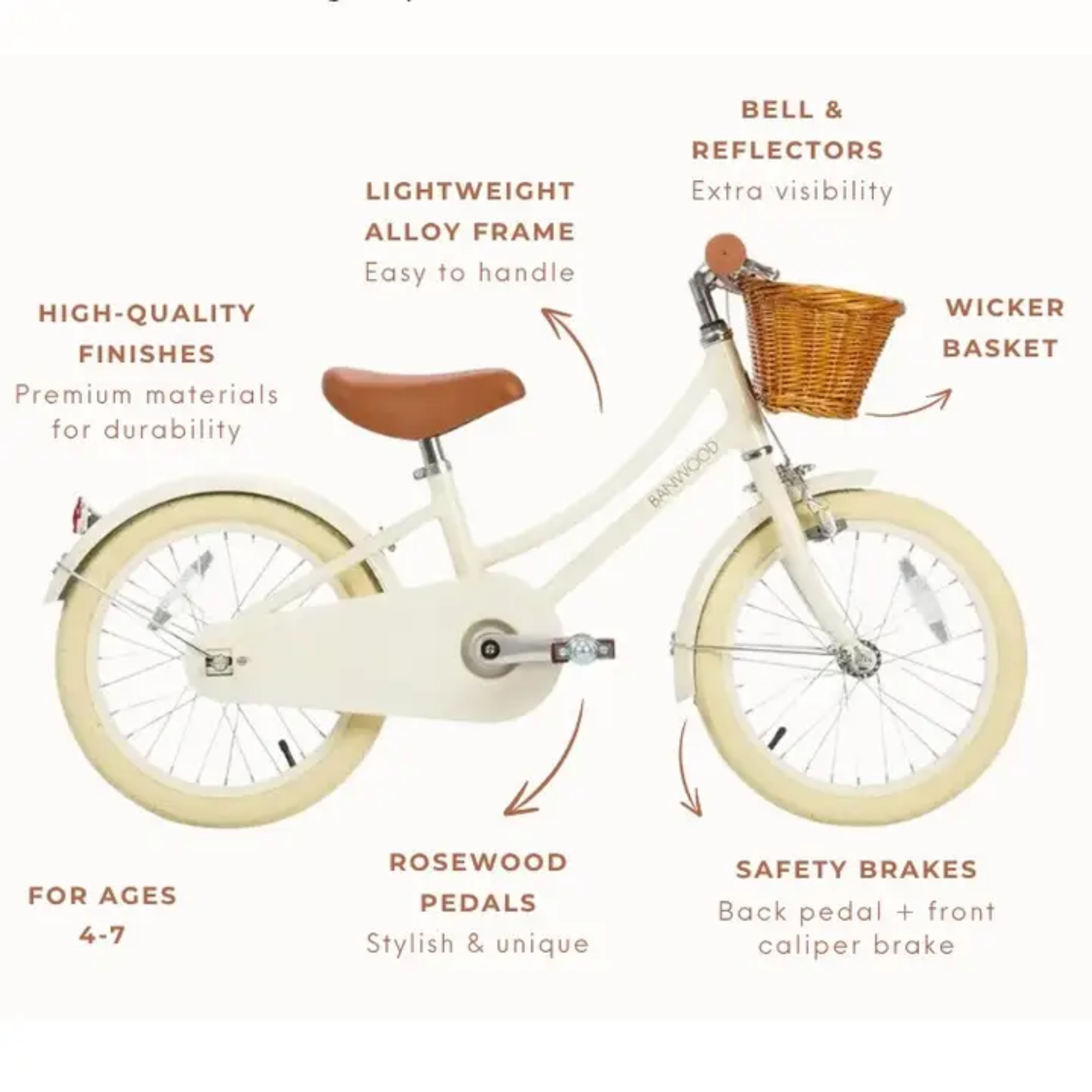 Banwood bike with pedals Classic White