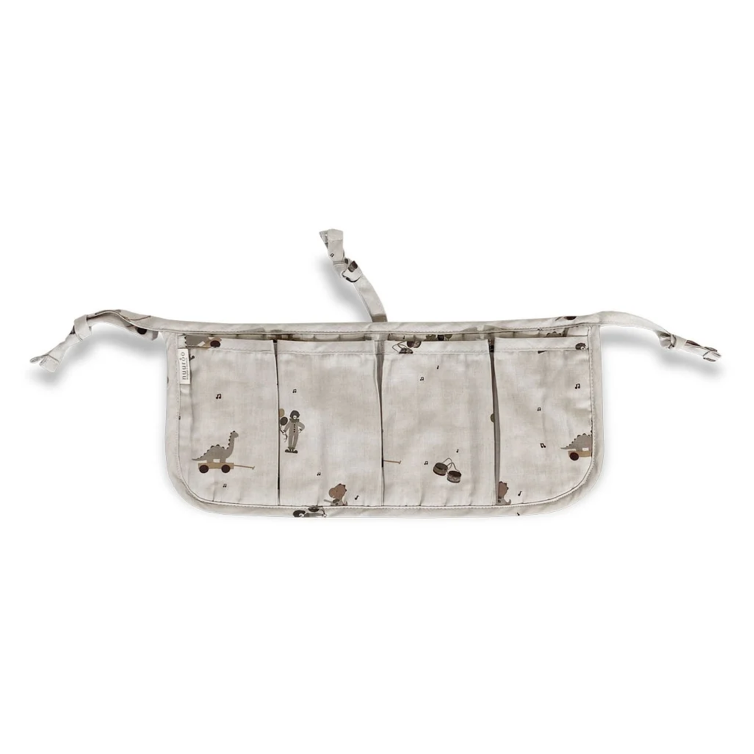 Ida bib with pocket - Cream leaf