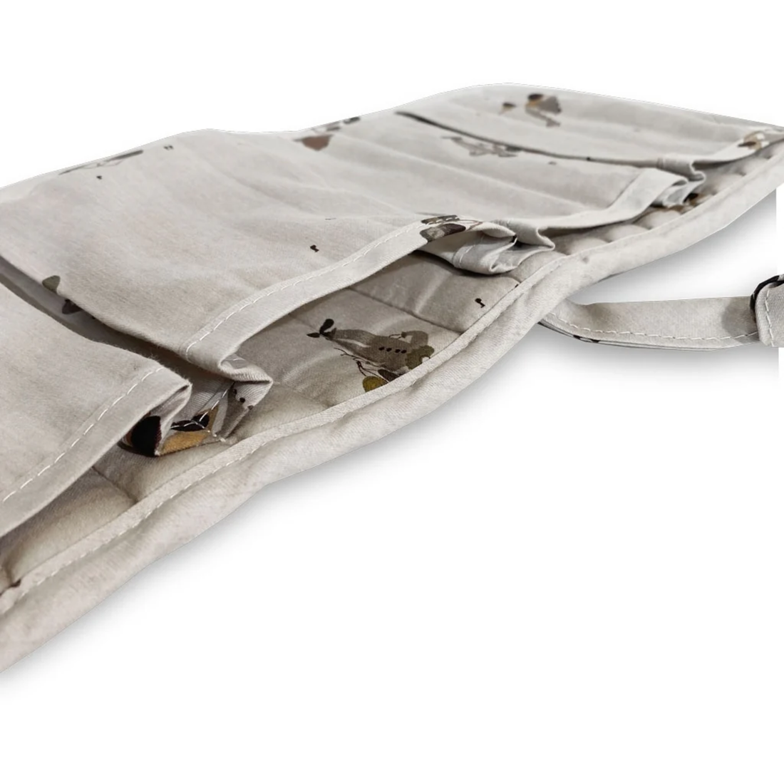Ida bib with pocket - Cream leaf