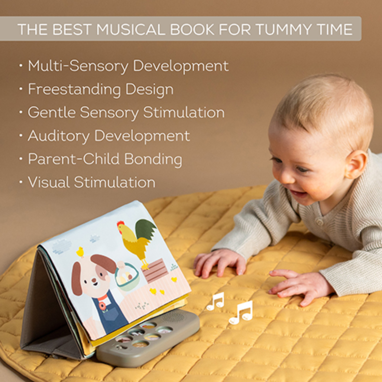 Knygelė - Farm Musical Tummy Time