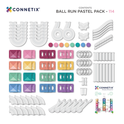 114 dalių magnetinis konstruktorius - Ball Run Pastel Pack