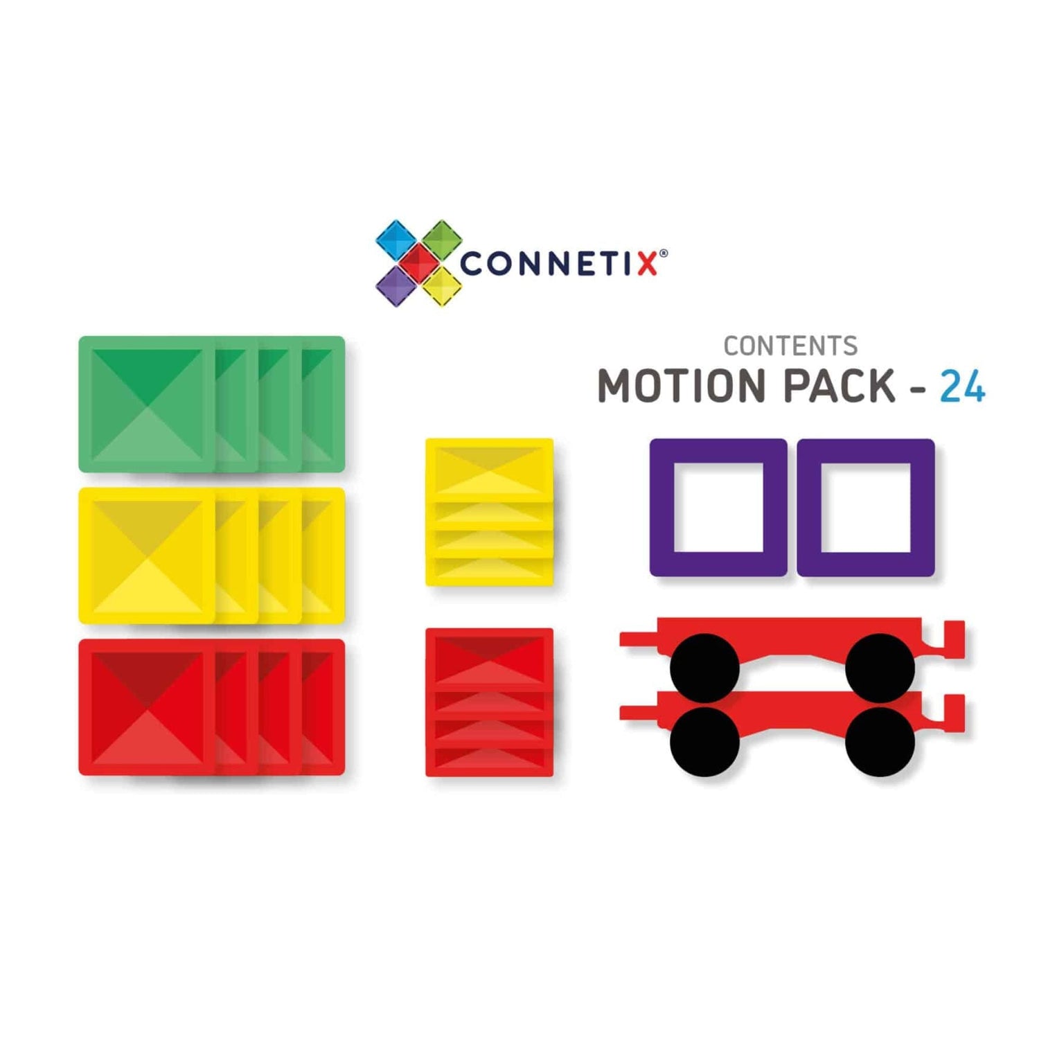 24 dalių magnetinis konstruktorius - Motion pack - little-goose.com