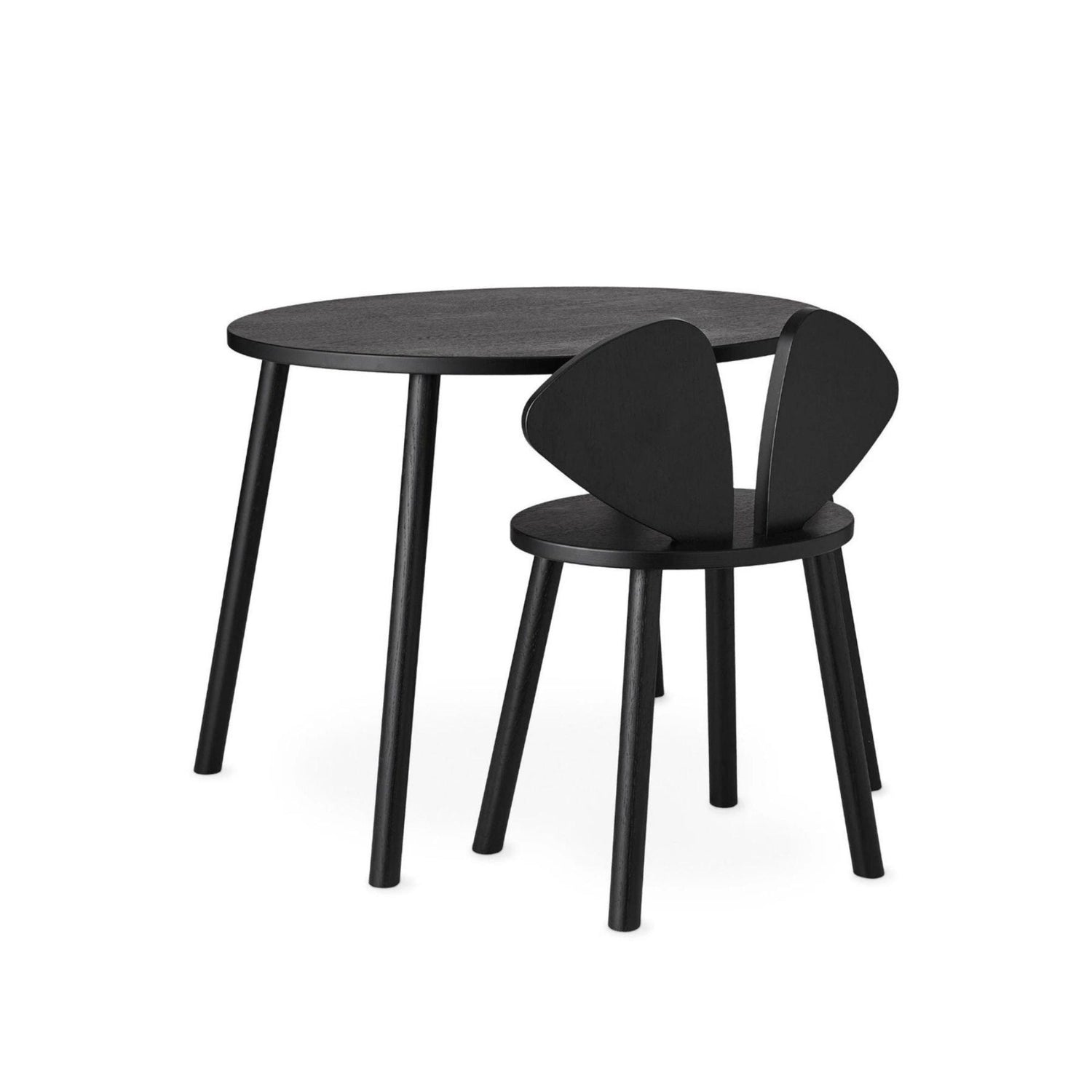 Didelis vaikiškas kėdutės ir staliuko rinkinys Mouse - juoda - little-goose.com