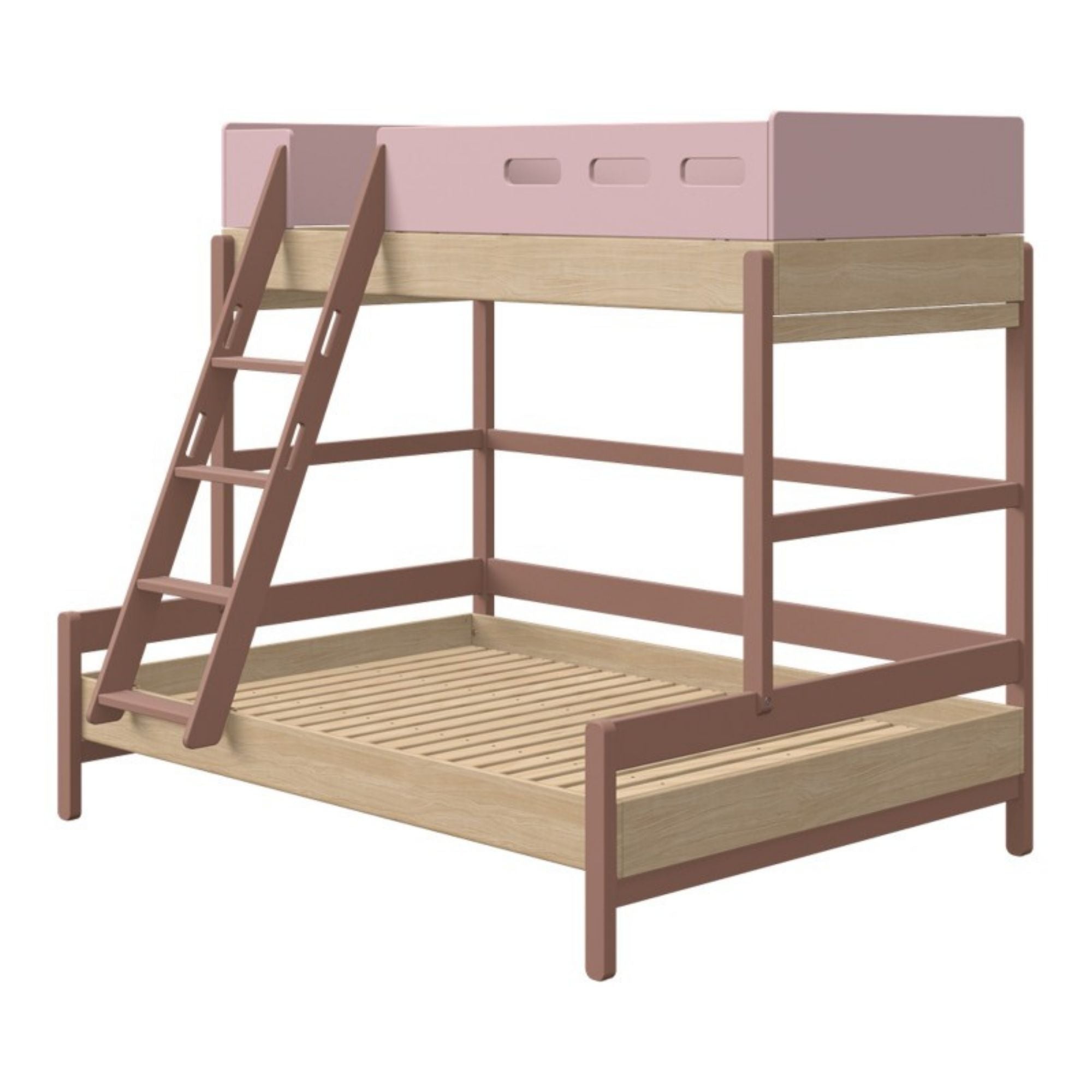 Vaikiška dviaukštė lova su kopėčiomis Popsicle - Rausva - little-goose.com