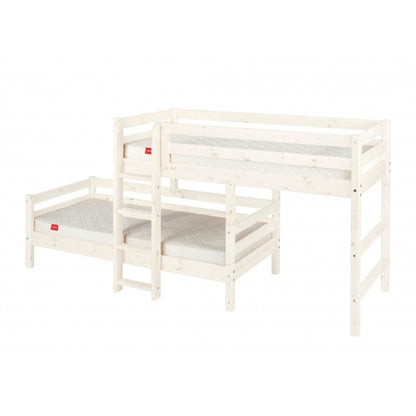 Vaikiška dviaukštė lova su tiesiomis kopėčiomis Classic | Cream - little-goose.com